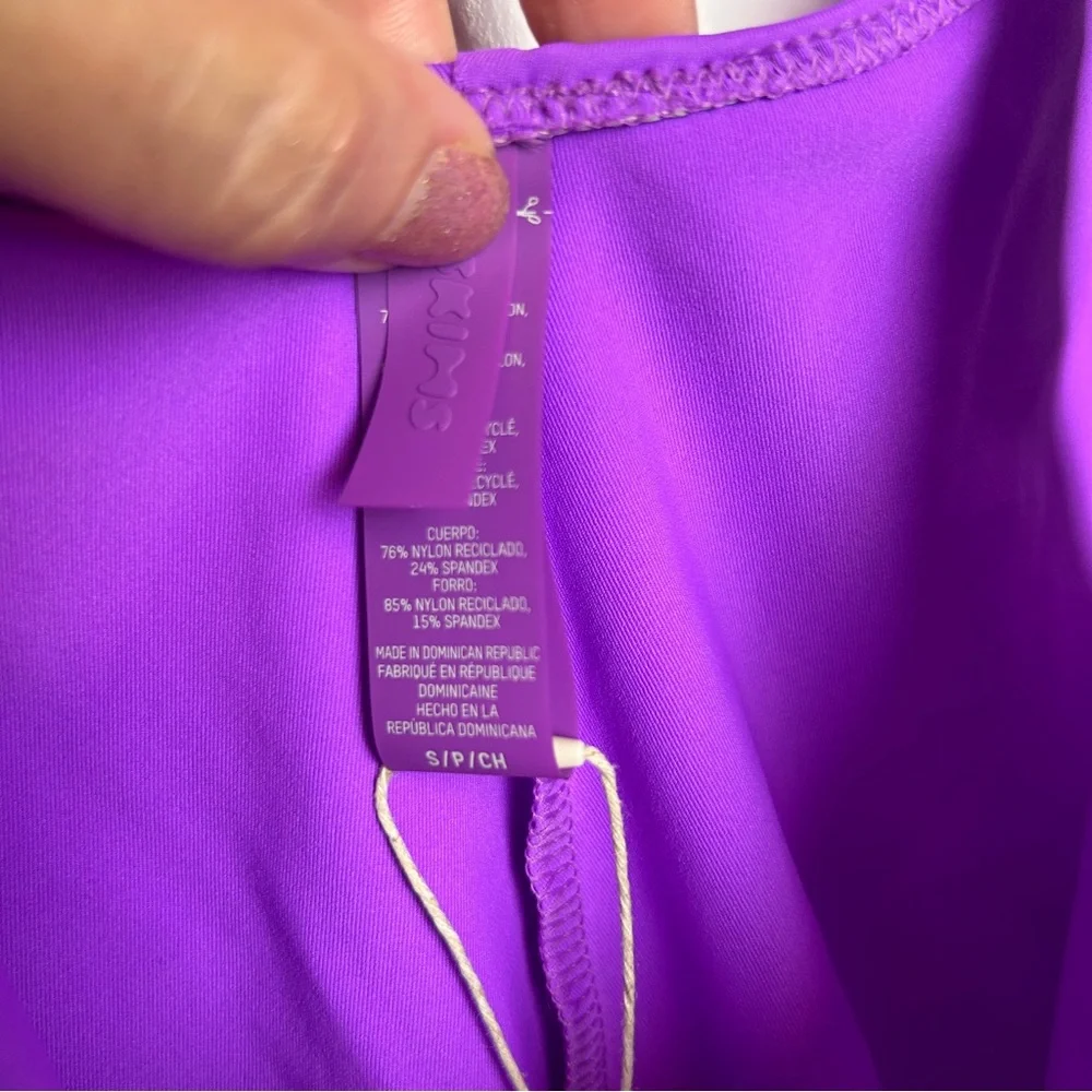 SKIMS Recycled Swim Cutout Tank Dress in Violet NWT